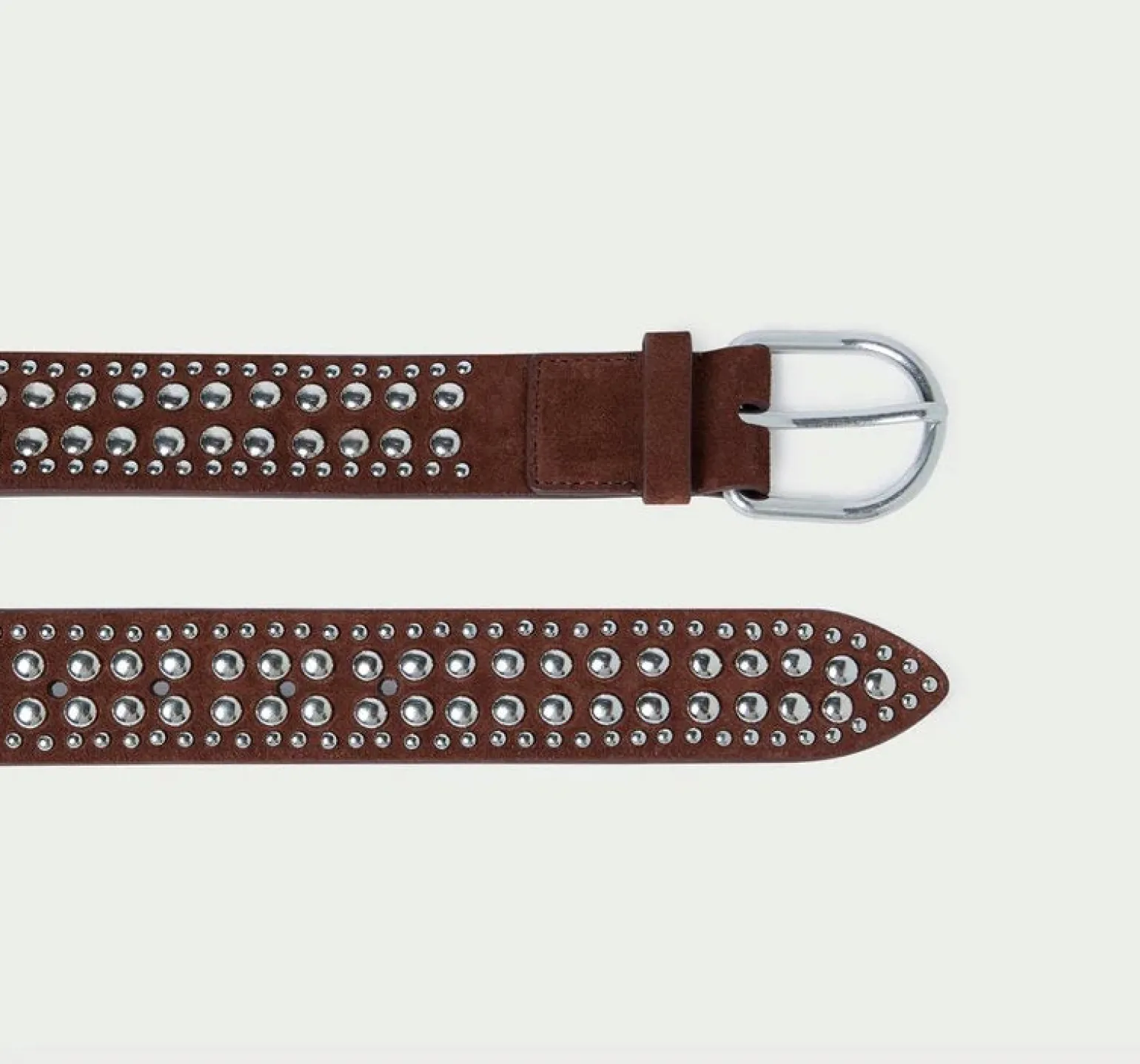 Isaac Studded Belt Espresso/Silver
