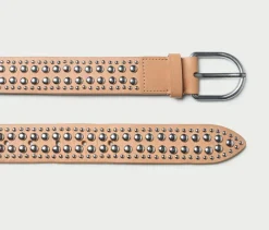 Isaac Studded Belt Honey/Silver