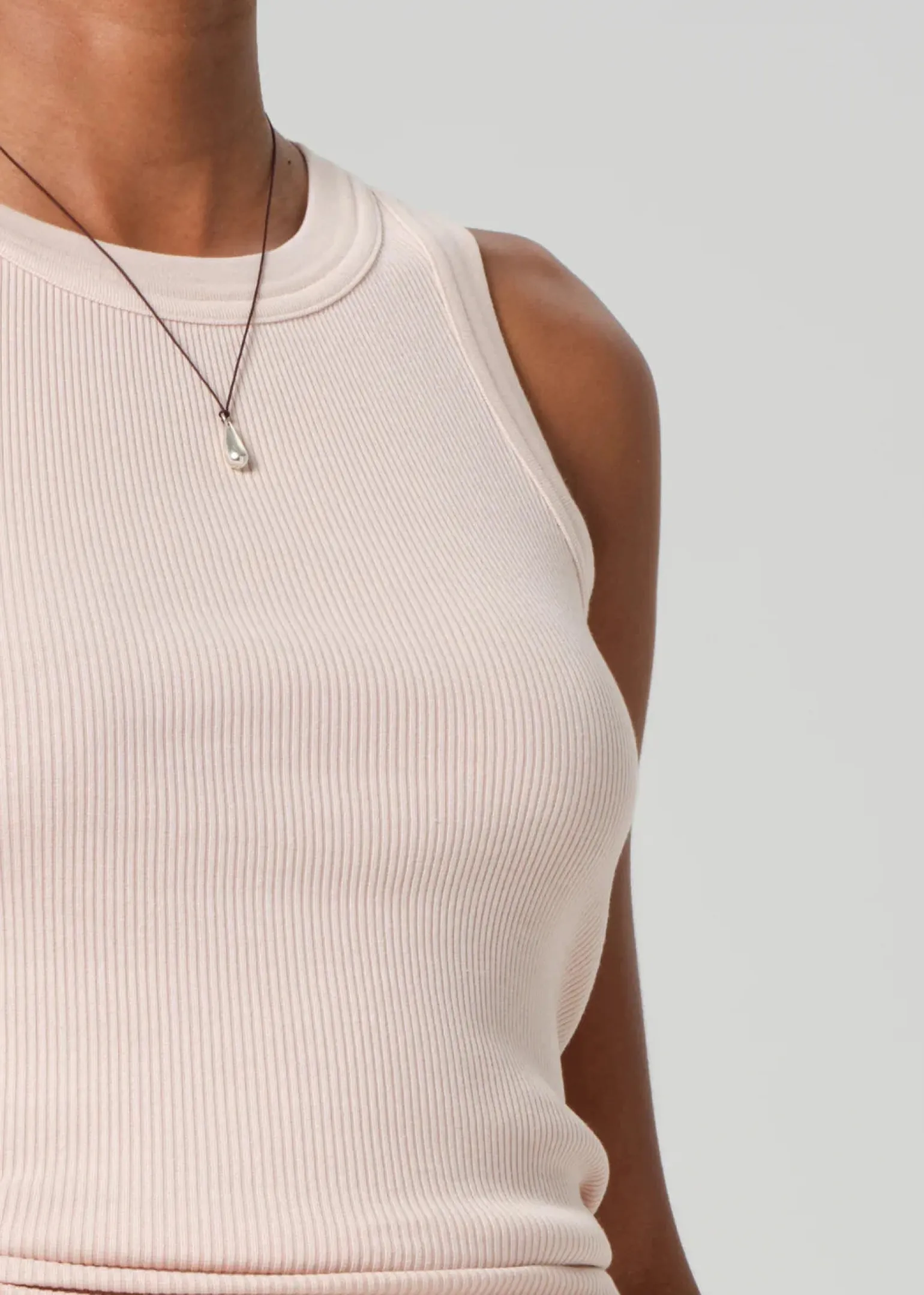 Isabel Rib Tank Muted Rose
