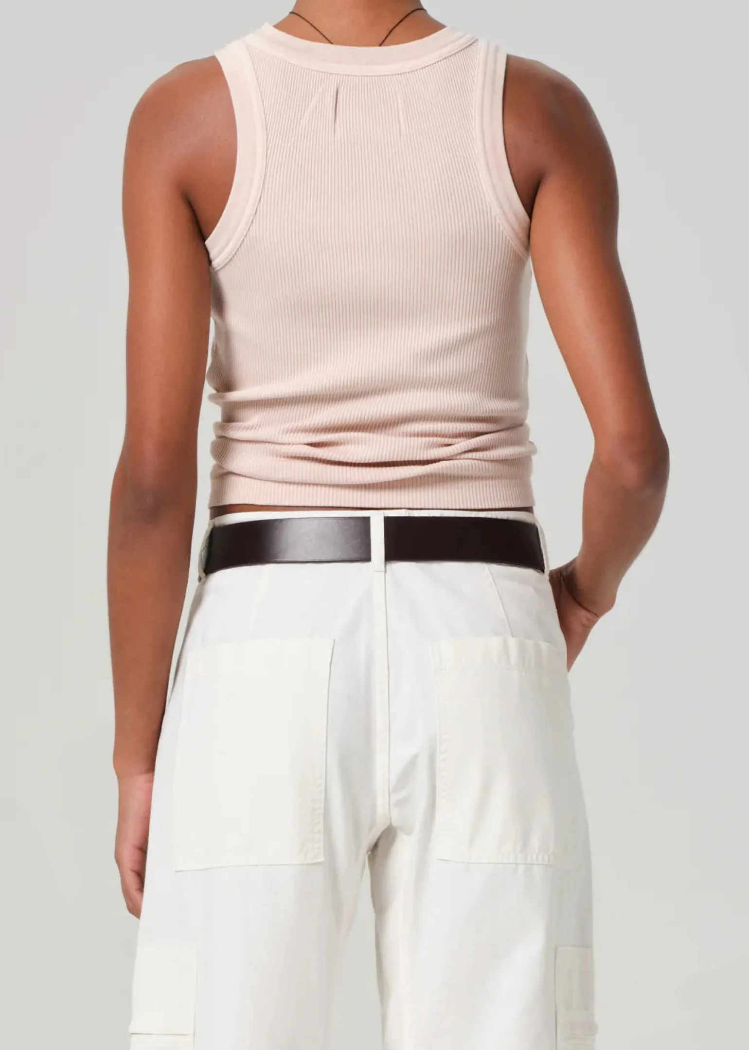 Isabel Rib Tank Muted Rose