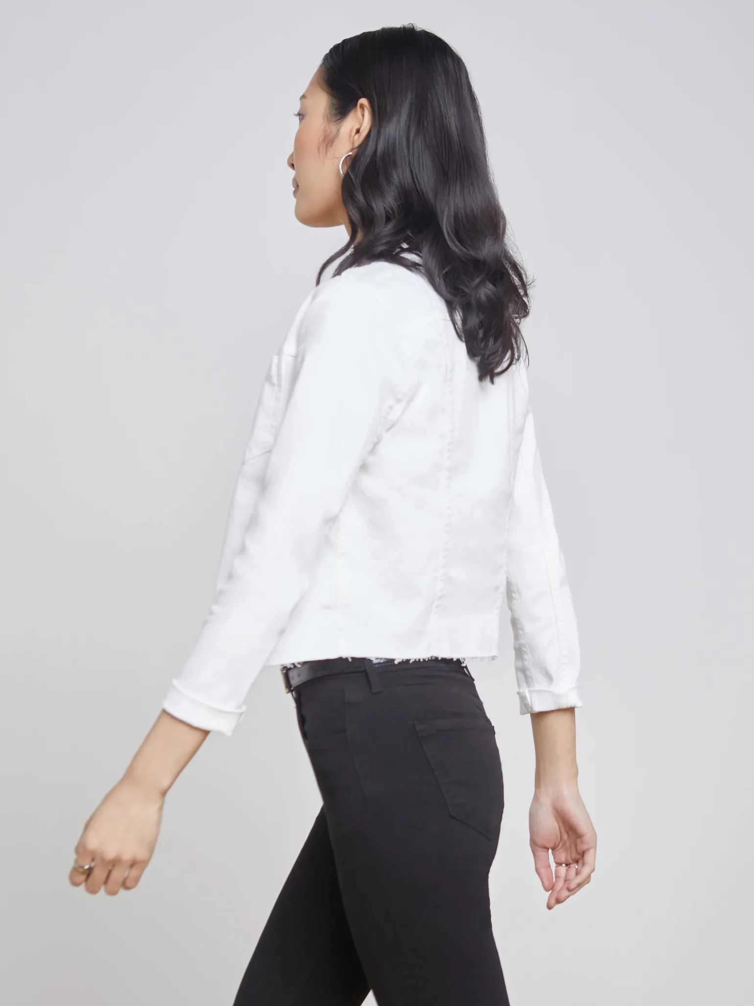 Janelle Slim Raw Jacket Blanc