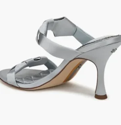 Jasmine Double Strap Heel Cape Blue Satin