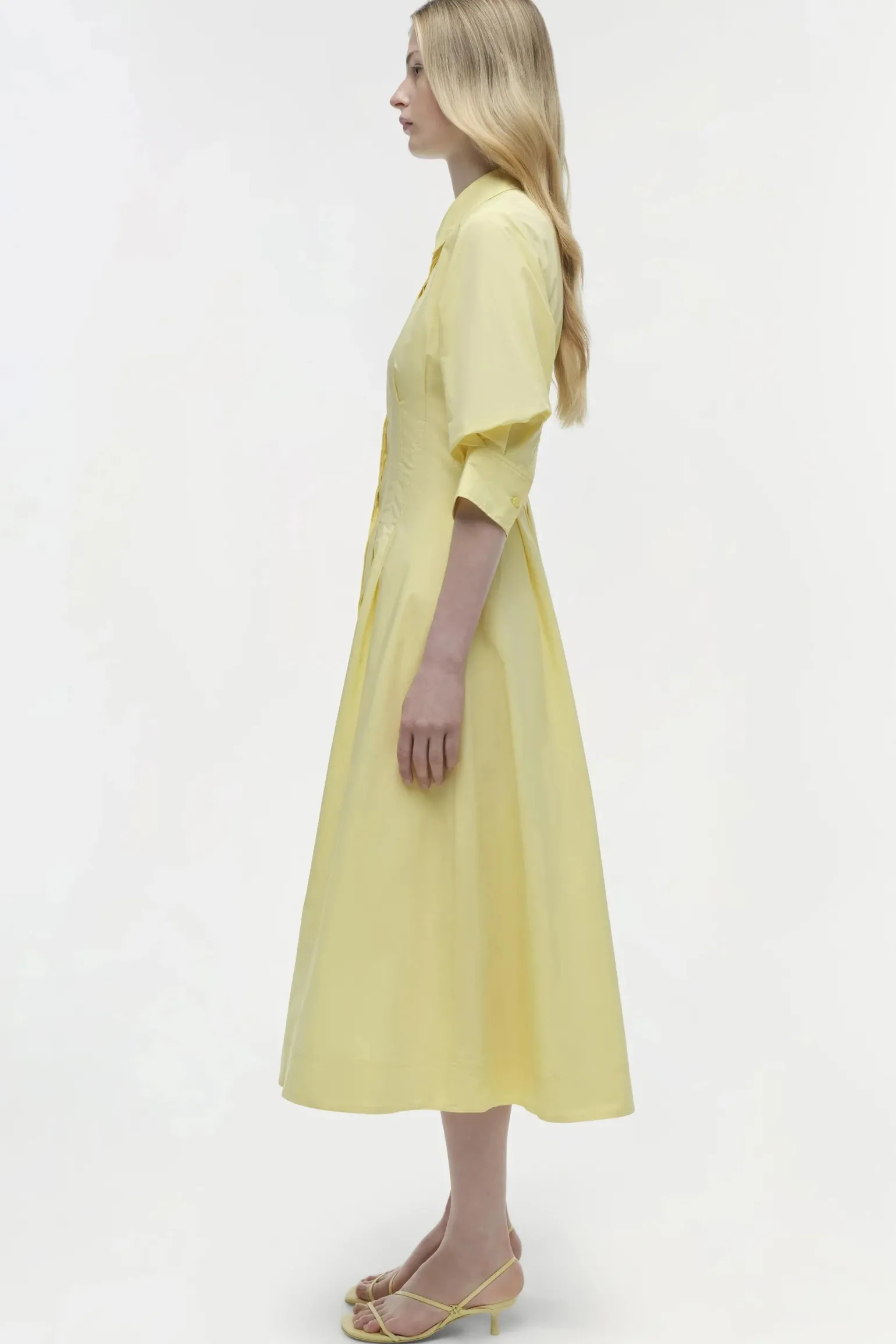 Jazz Pintuck Midi Dress Buttercream