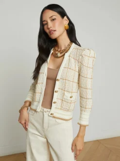 Jenni Cardigan Ivory/Cappuccino Multi