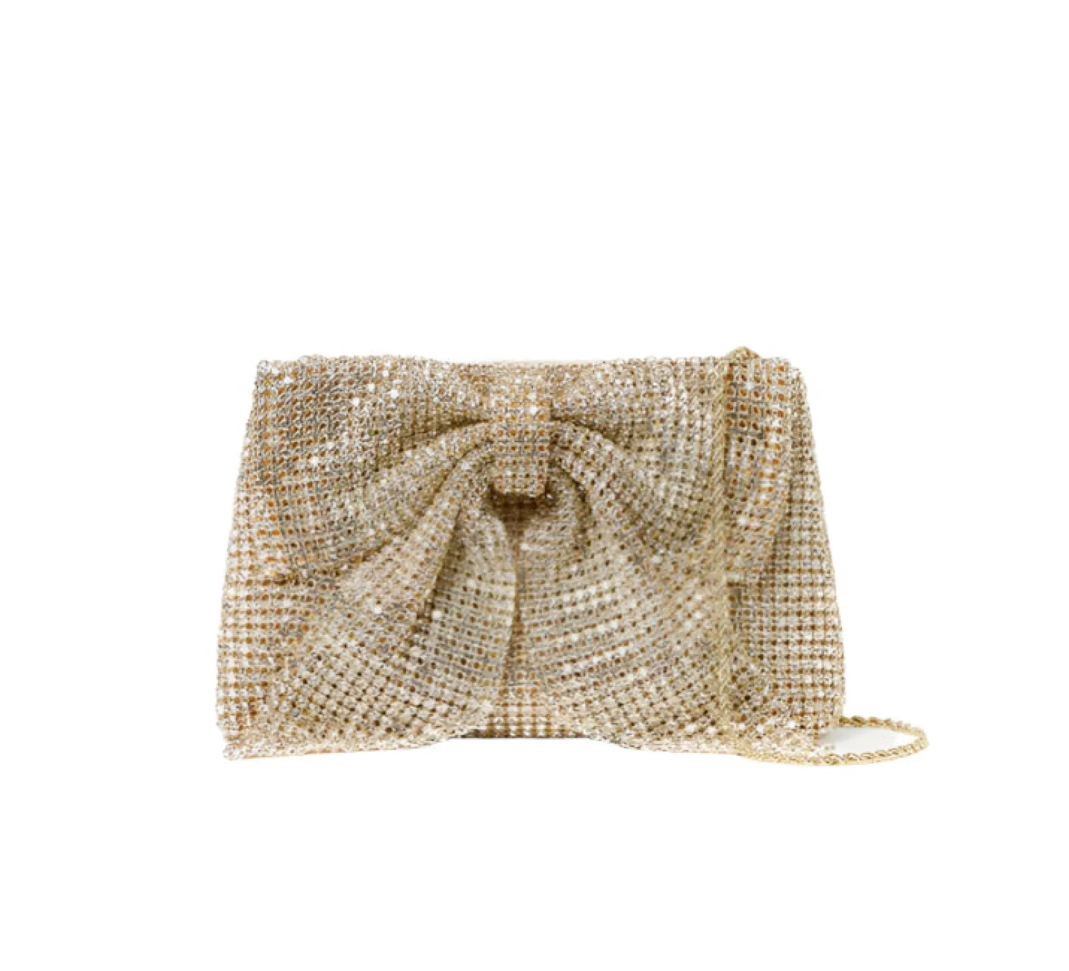 Jolene Diamante Bow Clutch Gold