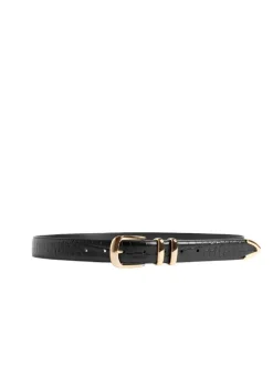 Jordan Croc Embossed Belt Black/Gold