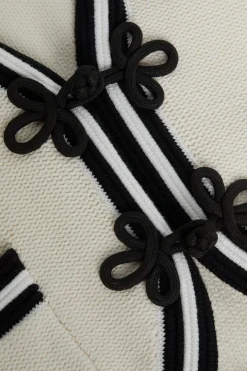 Kaito Cropped Cardigan Ivory/Black