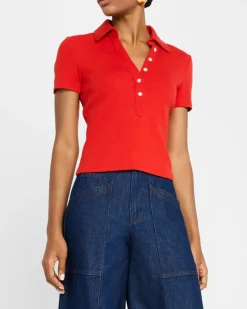 Kearney Ribbed Tee Poppy