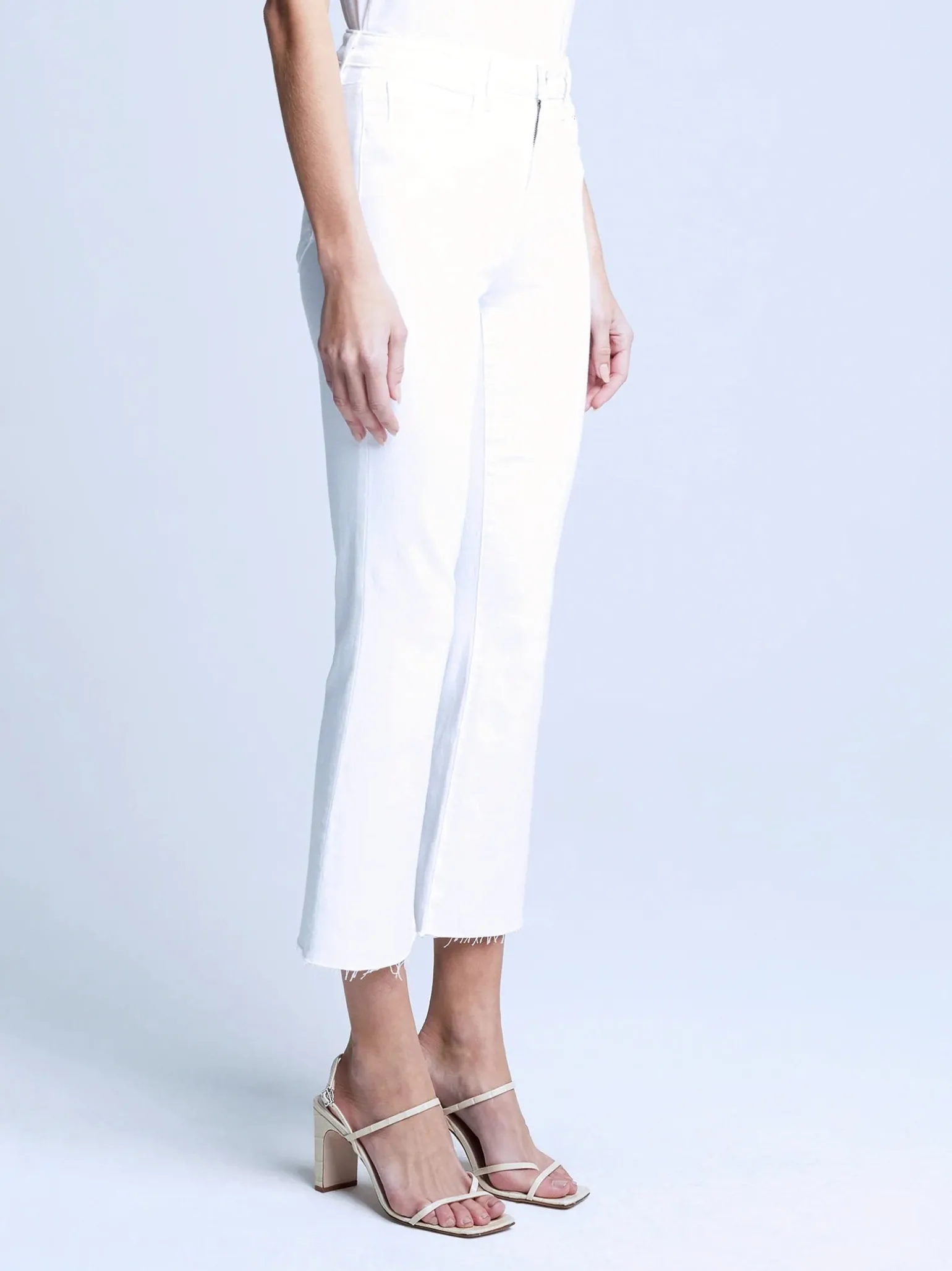 Kendra Crop Flare Blanc
