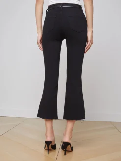 Kendra High Rise Crop Flare Black