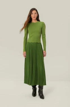 Knit Blouse Green