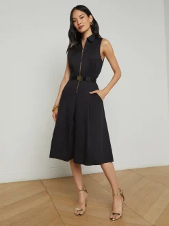 Kylo Belted Shirtdress Black