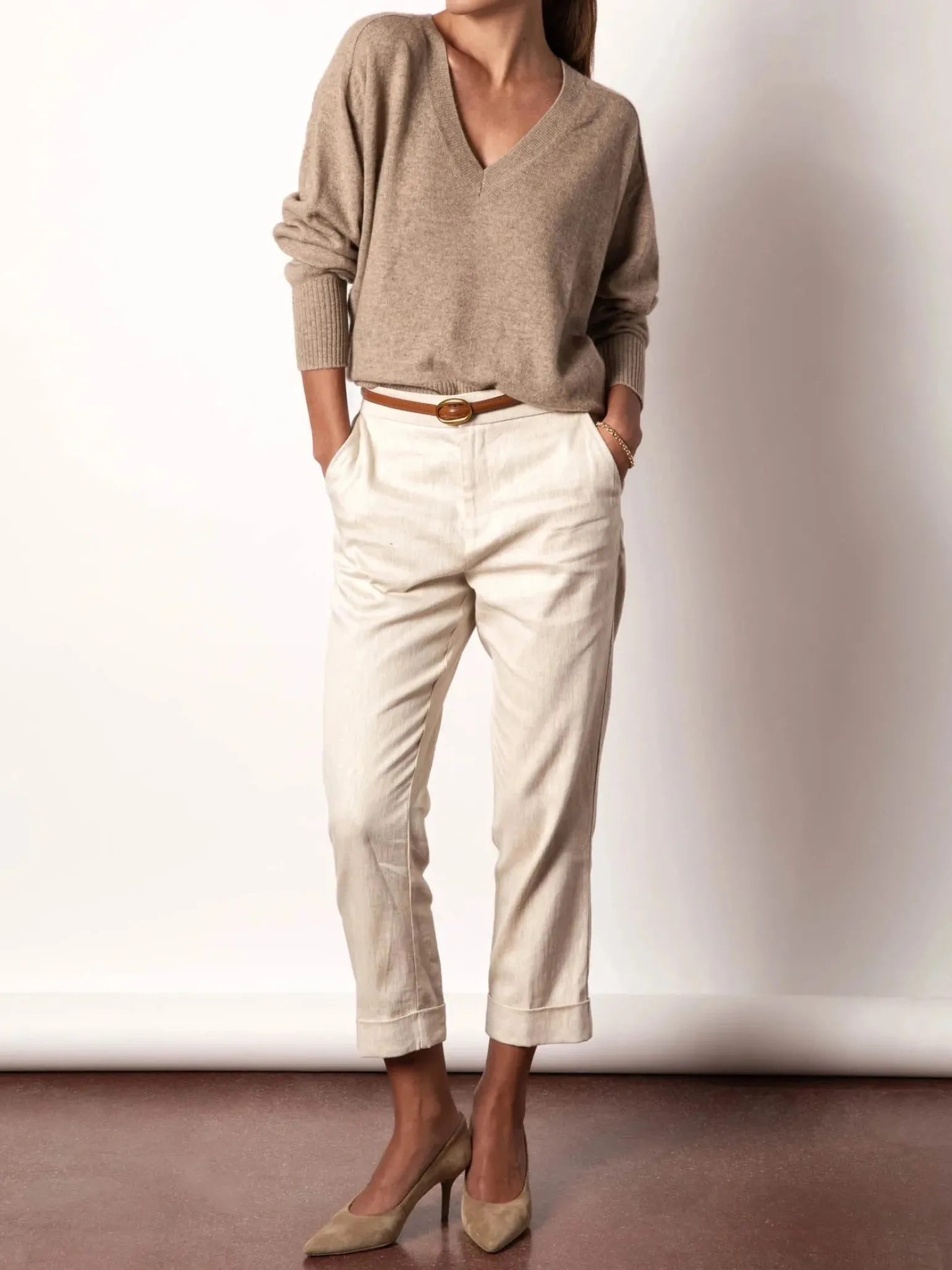 Leia Vee Sweater Earthen Melange