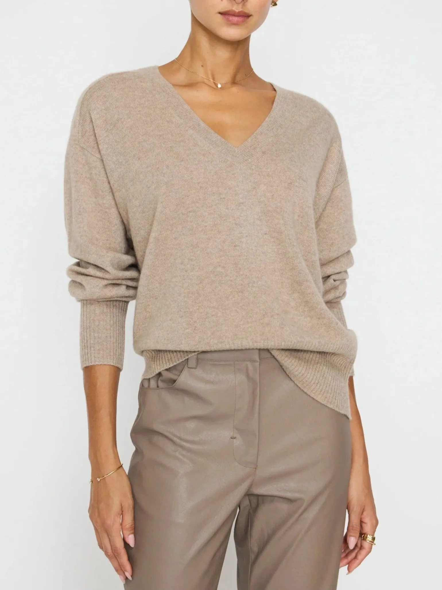 Leia Vee Sweater Earthen Melange