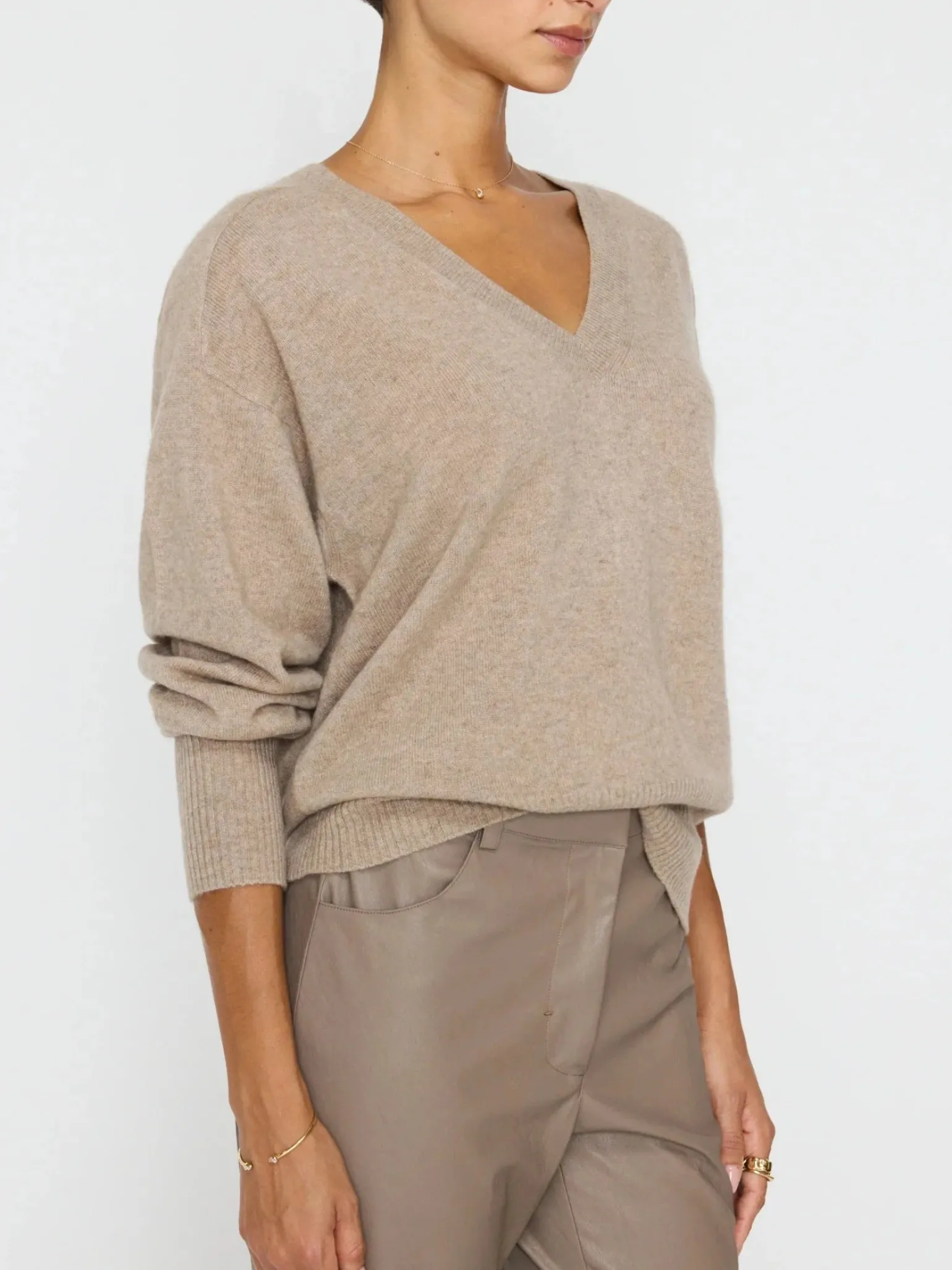 Leia Vee Sweater Earthen Melange