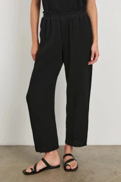 Leon Crop Pant Black Gauze