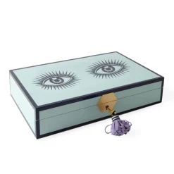Le Wink Lacquer Jewelry Box Blue/Lavender