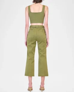 Liza Cropped Pant Army Green