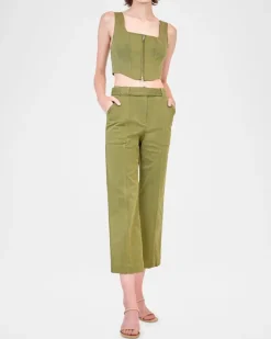 Liza Cropped Pant Army Green