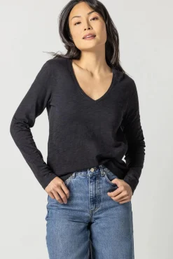Long Sleeve V-Neck Black