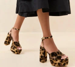 Loretta Leopard Velvet Platform Sandal