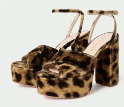 Loretta Leopard Velvet Platform Sandal