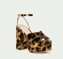 Loretta Leopard Velvet Platform Sandal