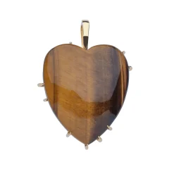 Love Carry Your Heart Pendant Tiger's Eye 18