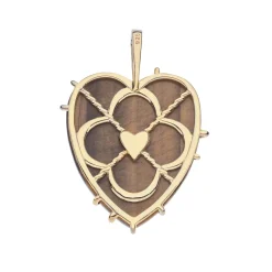 Love Carry Your Heart Pendant Tiger's Eye 18