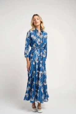 Luciana Tibet Dragon Dress Navy