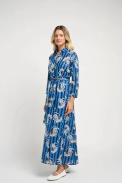 Luciana Tibet Dragon Dress Navy