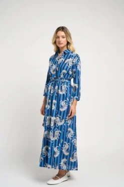 Luciana Tibet Dragon Dress Navy