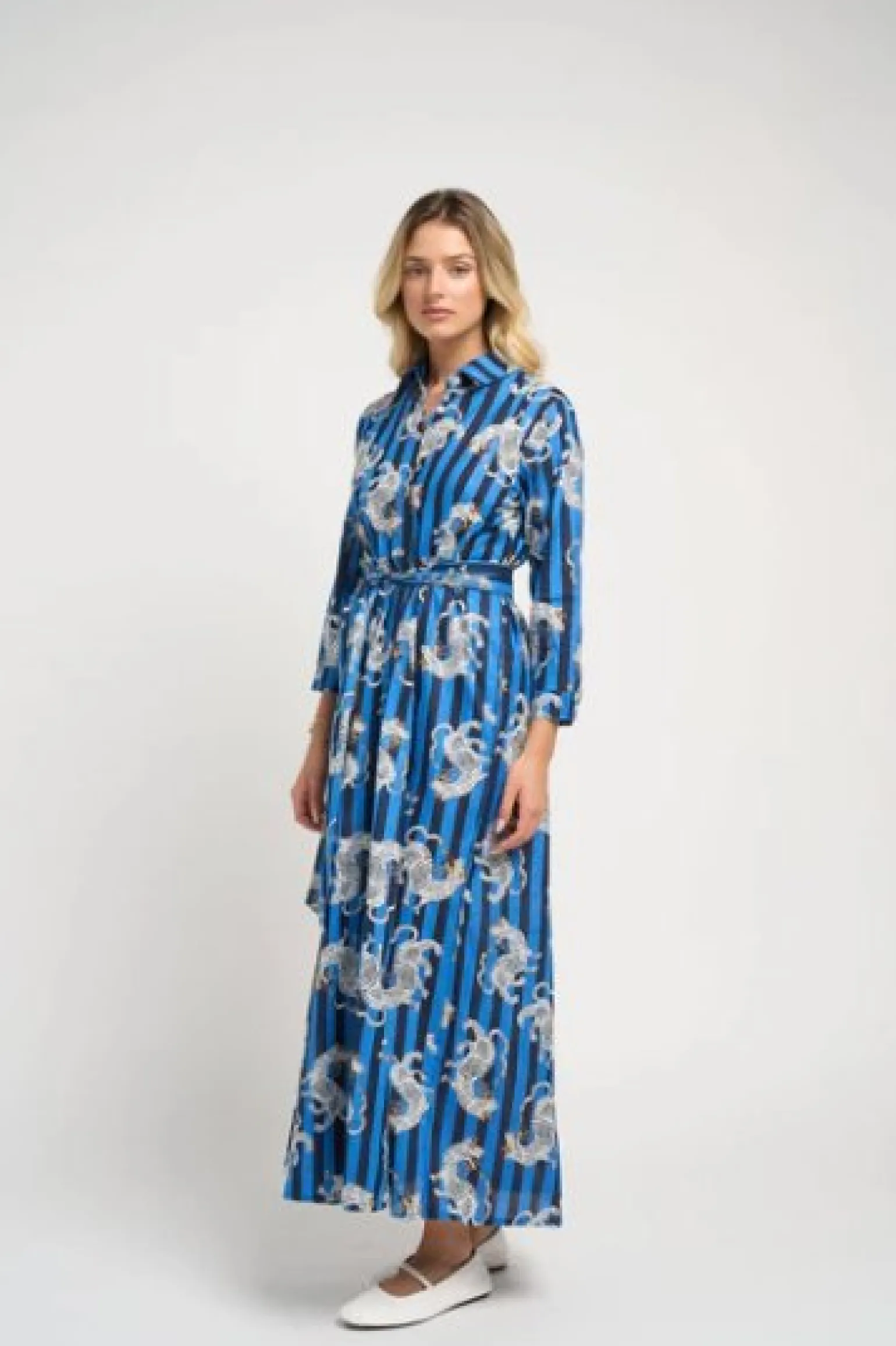 Luciana Tibet Dragon Dress Navy