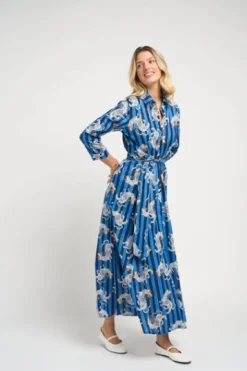 Luciana Tibet Dragon Dress Navy