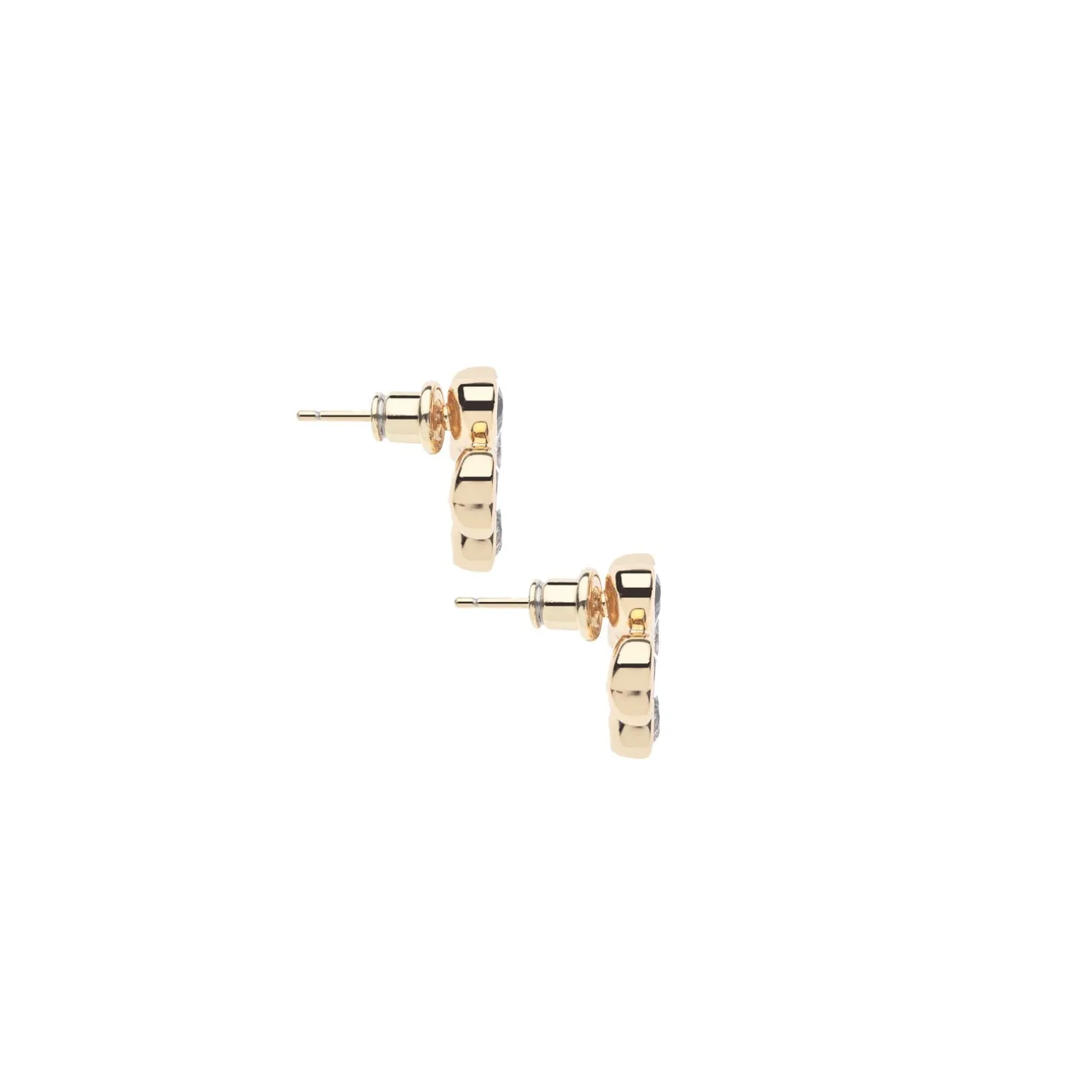 Lucky Clover Heart Earrings White
