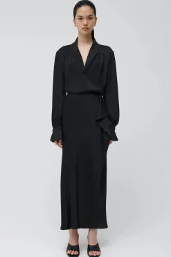 Maisey Long Sleeve V-Neck Blouse Black