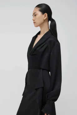 Maisey Long Sleeve V-Neck Blouse Black