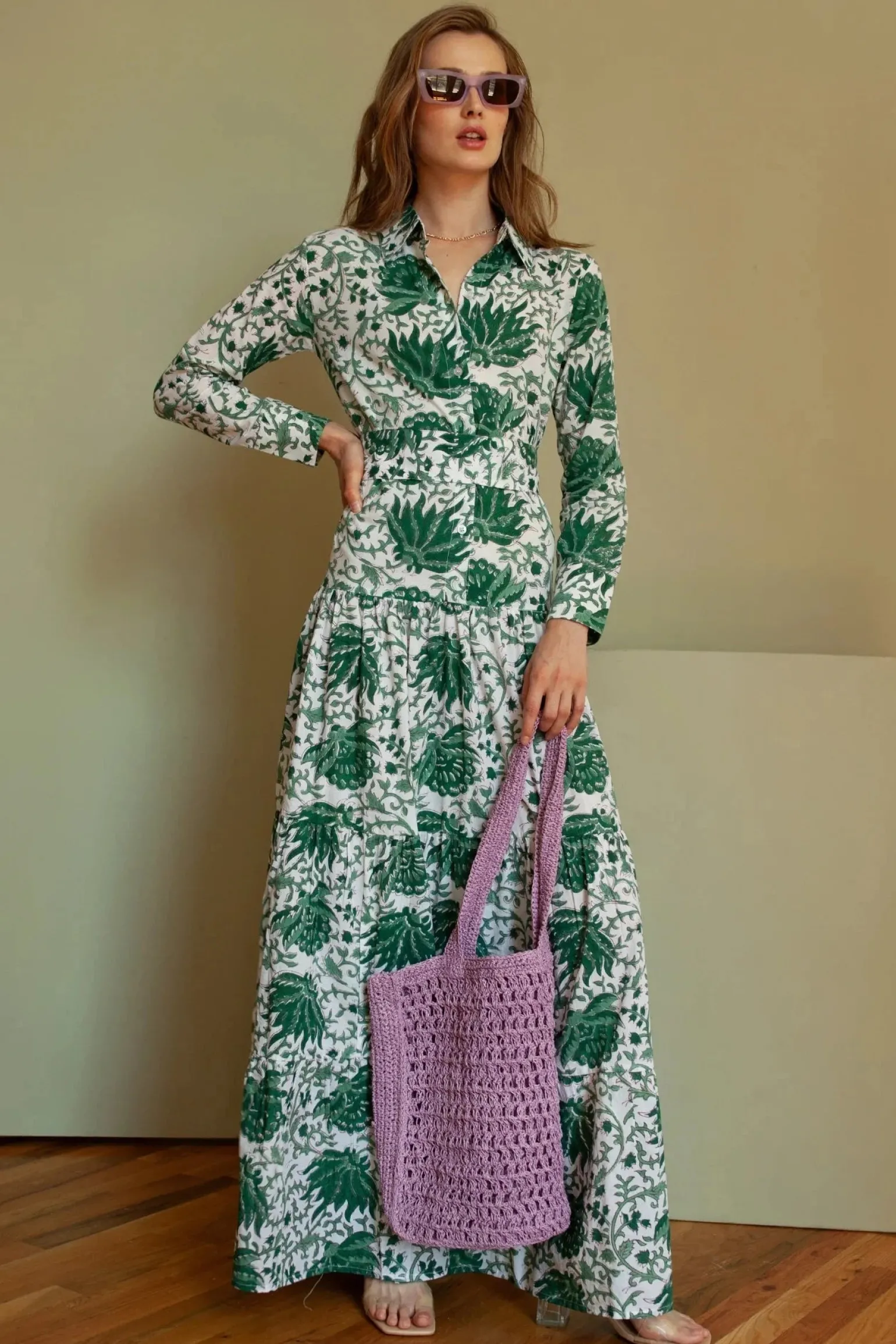 Meredith Floral Dress Green