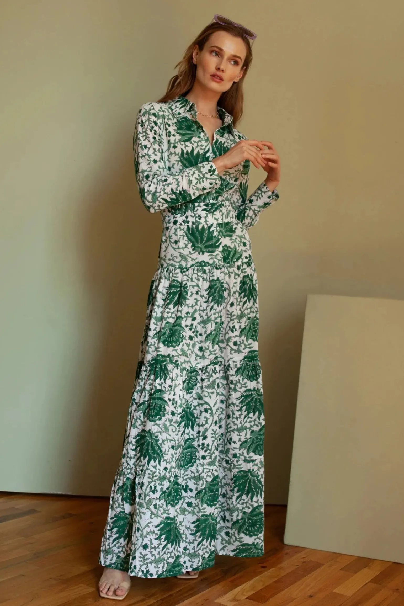 Meredith Floral Dress Green