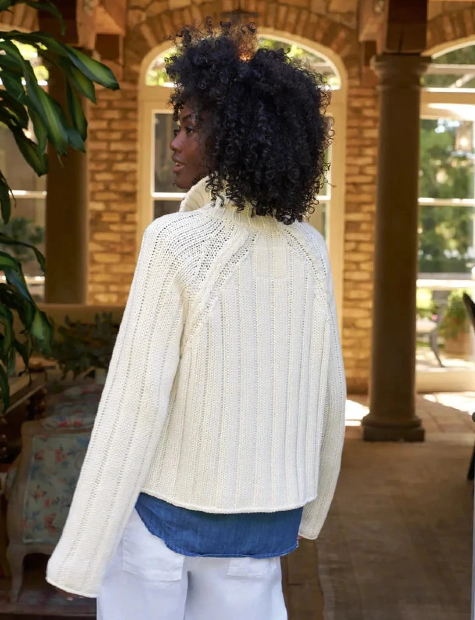 Mini Cotswolds Cropped Cable Knit Cardigan Ivory