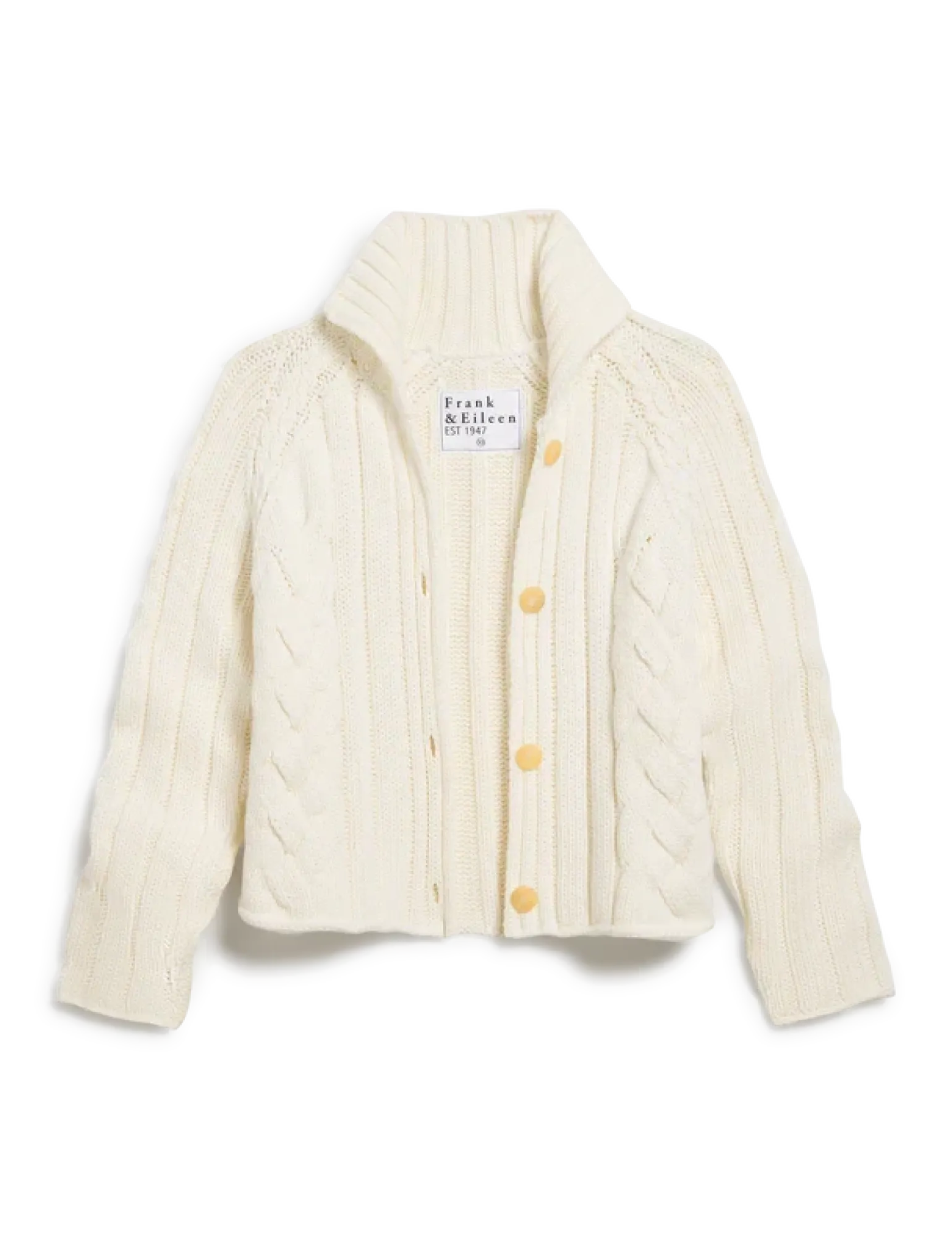 Mini Cotswolds Cropped Cable Knit Cardigan Ivory