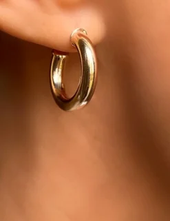 22mm Filled Hoops Gold
