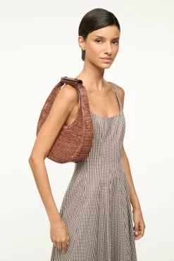 Moon Raffia Tote Bag Mahogany