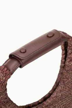 Moon Raffia Tote Bag Mahogany