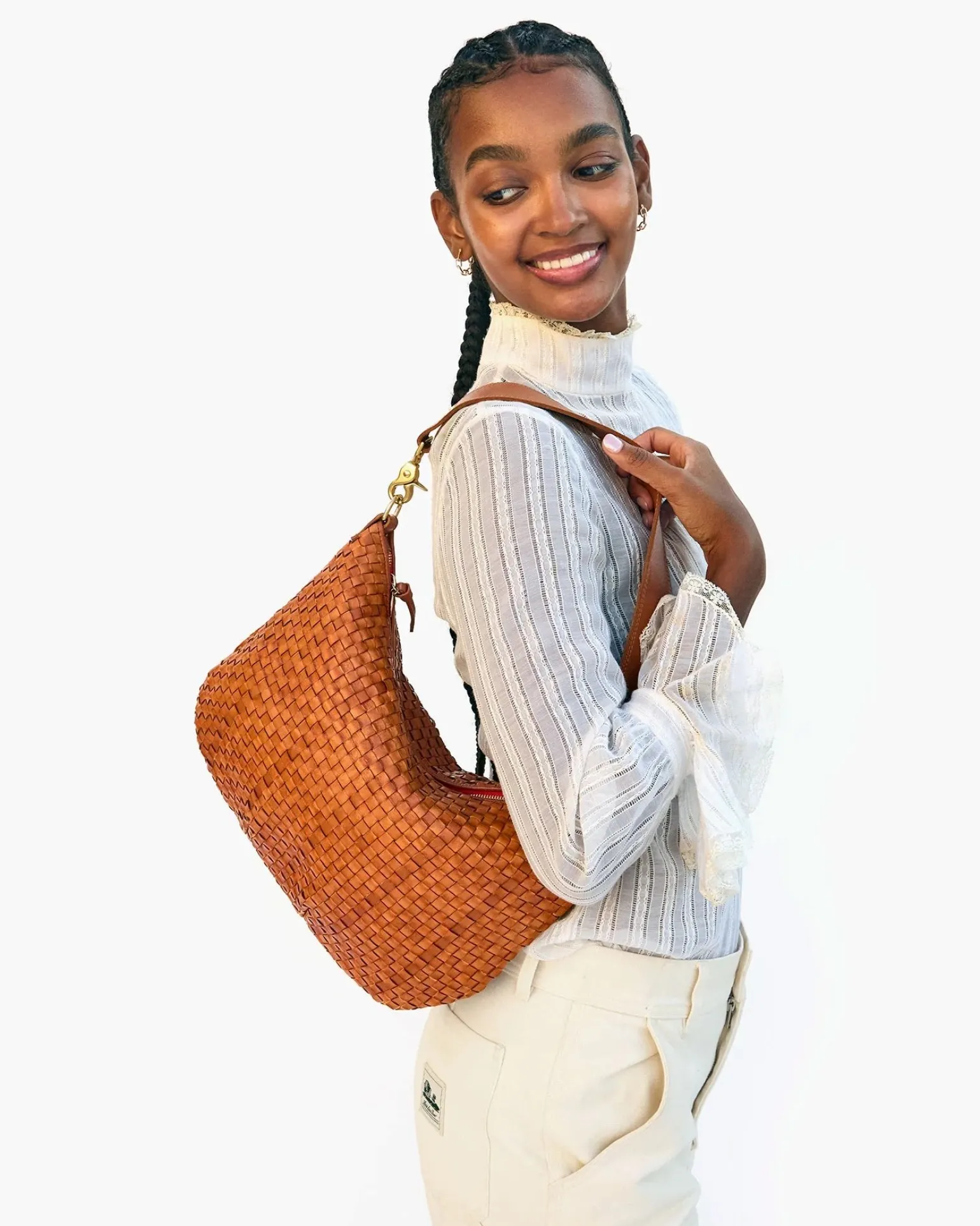 Moyen Messanger Woven Checker Natural