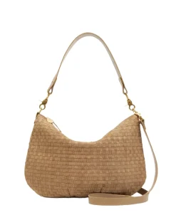 Moyen Messenger Leather & Suede Woven Checker Clay