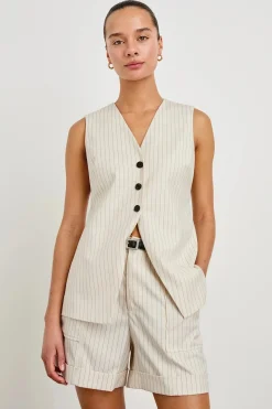 Mylah Vest Birch Pinstripe