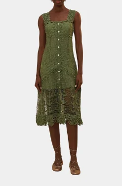 Nautical Guipire Maxi Dress Green