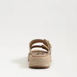 Nerissa Platform Slide Sandal Sunny Gold Faux Raffia