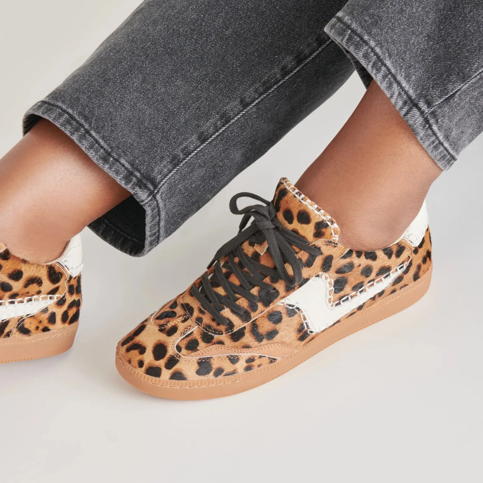 Notice Stitch Sneakers DK Leopard Calf Hair